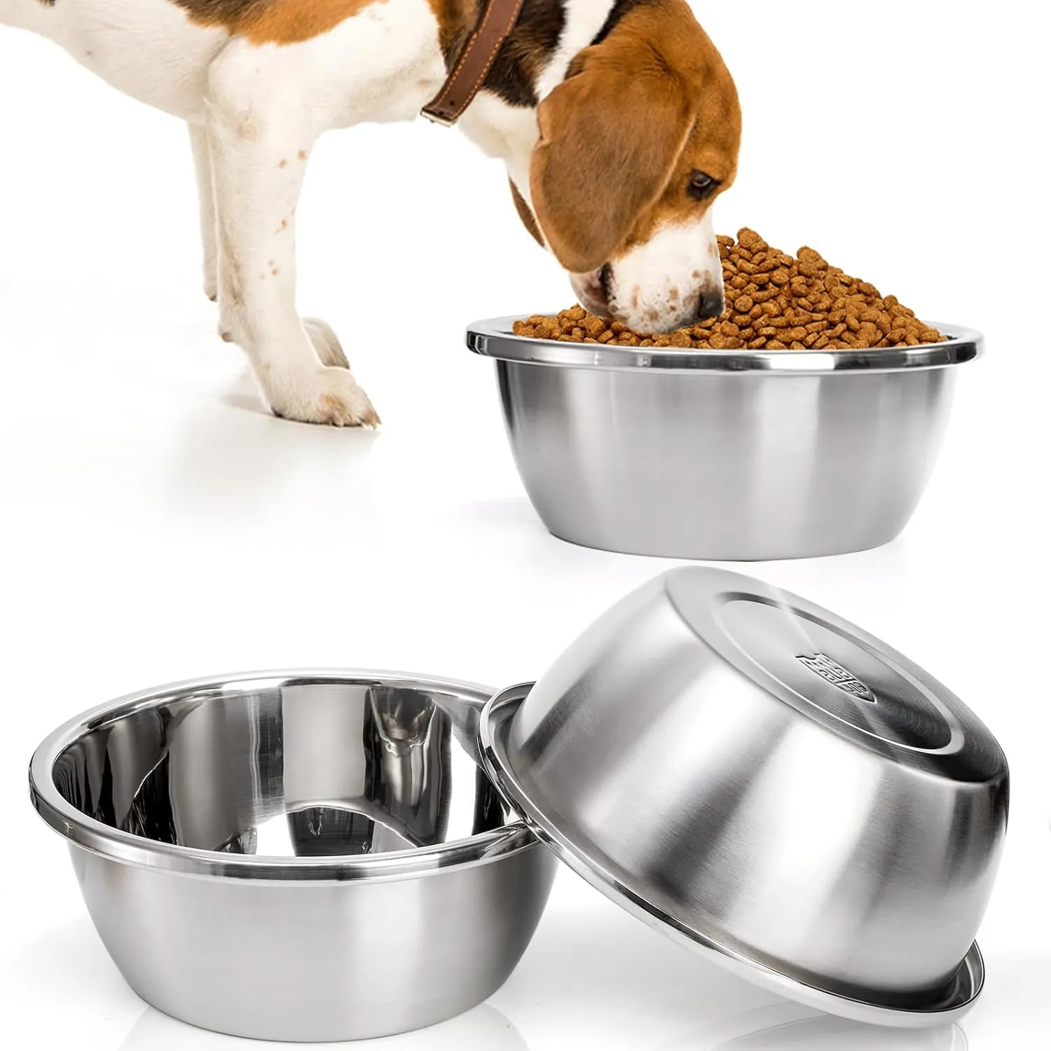 2 Pack Stainless Steel Dog Bowls, 26 Cup Deep Water Food Bowl for Extra Large Dog, 12" Wide Opening Thickened Heavy Duty Pet Bowls for X-Large Giant Dogs, 208 Oz, 1.6 Gallons
