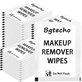 200 Pack Makeup Remover Wipe Bulk, Individually Wrapped Makeup Remover Wipes, Alcohol Free Facial Cleansing Wipes, Makeup Wipe with Vitamin E, Gentle Face Wipes for Travel Hotel(White)
