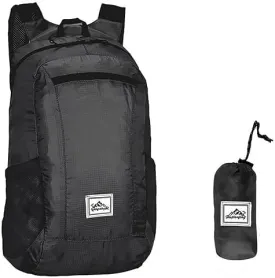 20L Ultra Lightweight Foldable Backpack Small Hiking Rucksack Ultralight Water Resistant Travel Packable Daypack for Men Women for Outdoor Sport Travelling Walking Hiking Camping Biking (Black B)