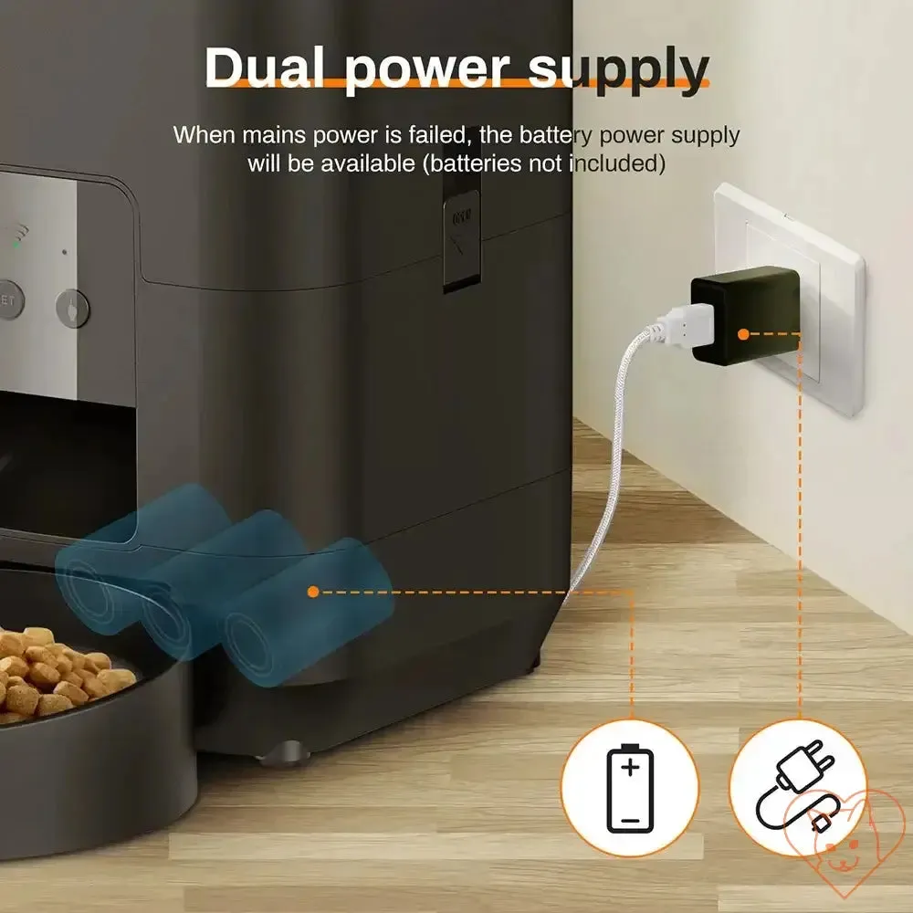 2L Pet Feeder Timing Smart Automatic Dog Pet Feeder For Cats Dog Button WIFI APP Intelligent Dry Food Dispenser Dog Bowl