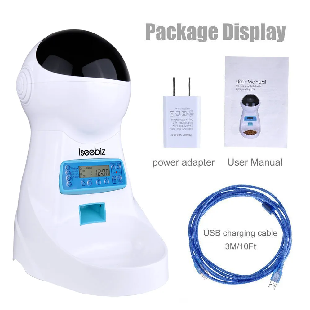 3L Automatic Pet Feeder With Voice Record Pets food Bowl