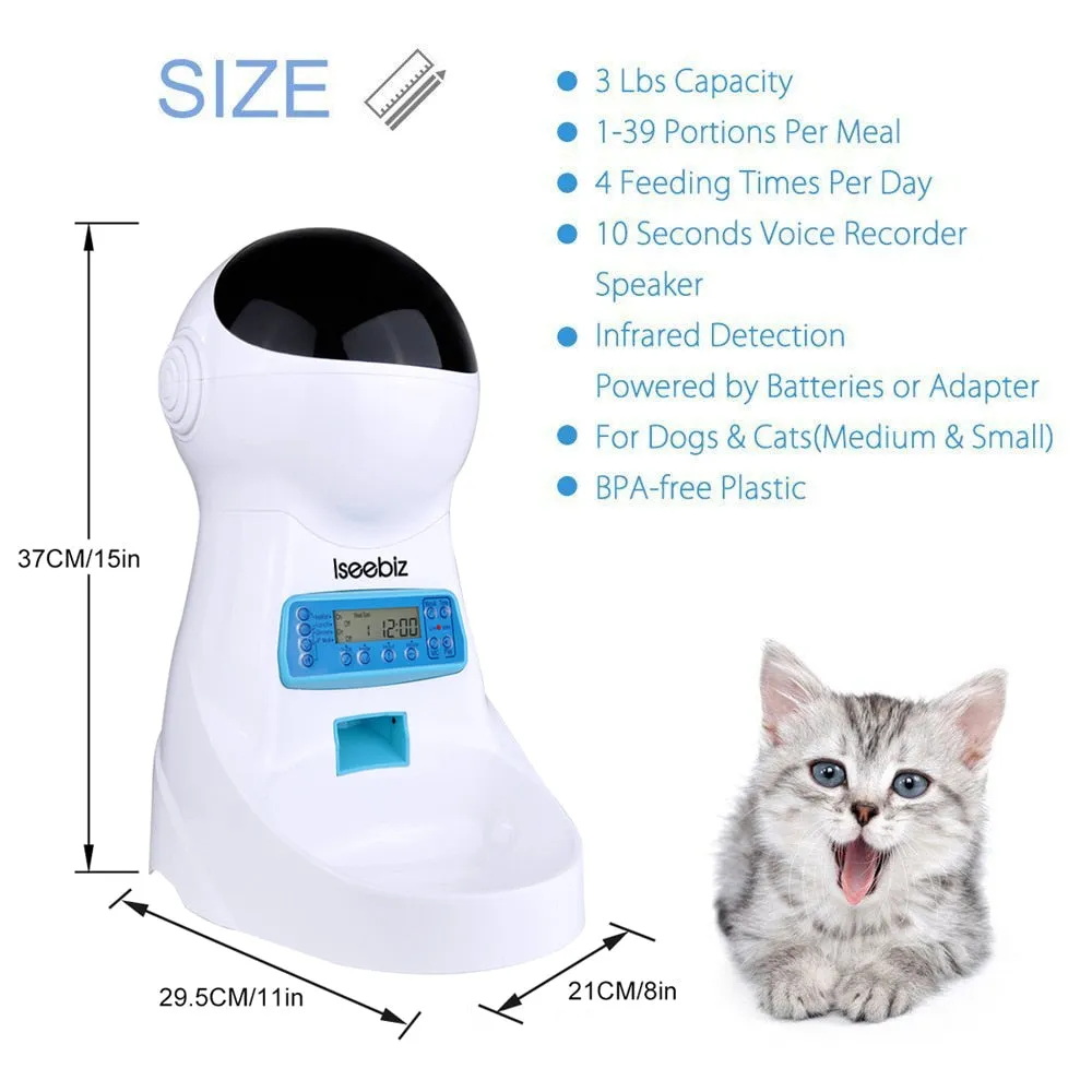 3L Automatic Pet Feeder With Voice Record Pets food Bowl