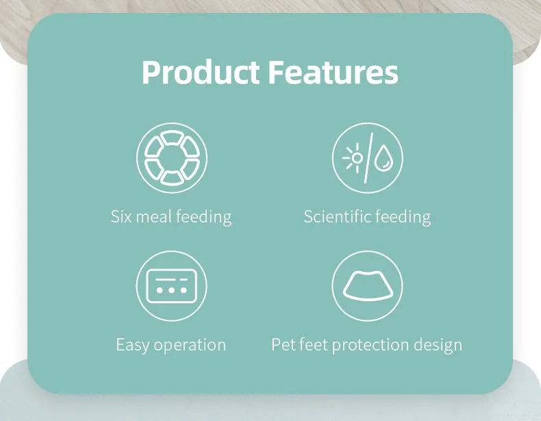 6 Meal Automatic Pet Dog Cat Food Feeder Dispenser with Programmable Timer