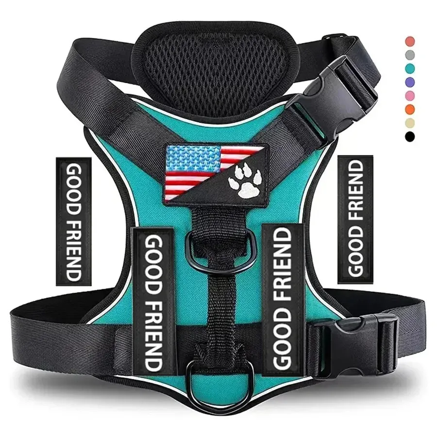 Adjustable Soft Reflective Dog Vest Harness With 5PCS Patche