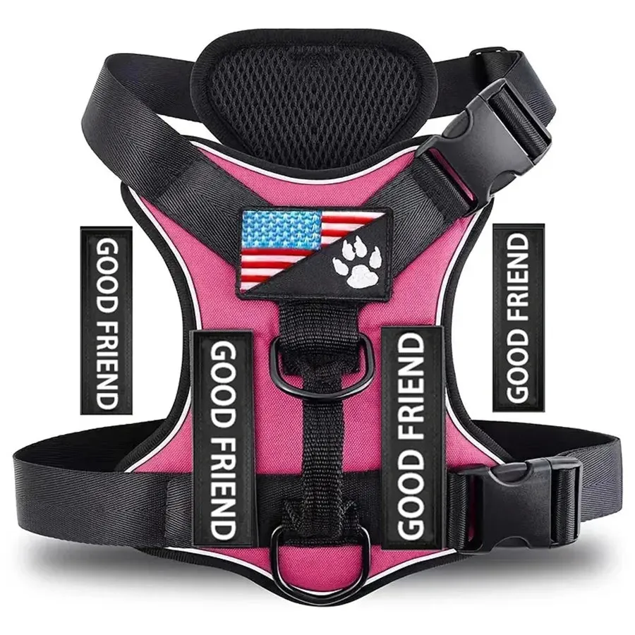 Adjustable Soft Reflective Dog Vest Harness With 5PCS Patche