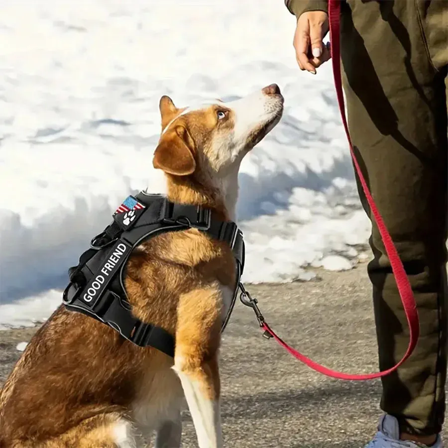 Adjustable Soft Reflective Dog Vest Harness With 5PCS Patche
