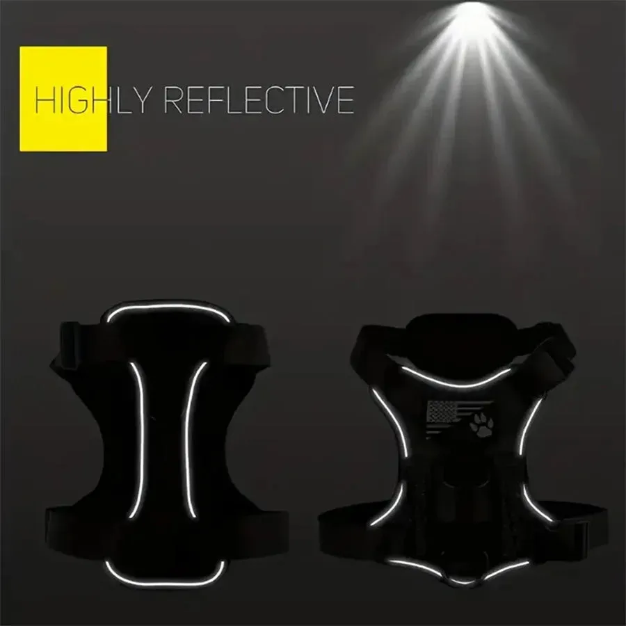 Adjustable Soft Reflective Dog Vest Harness With 5PCS Patche