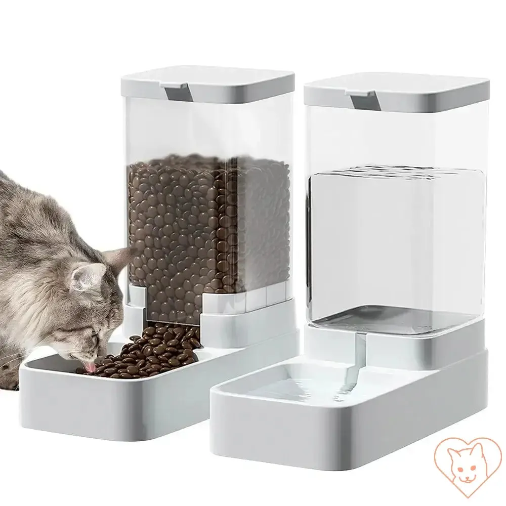 Automatic Cat Feeder & Water Dispenser - Gravity Design