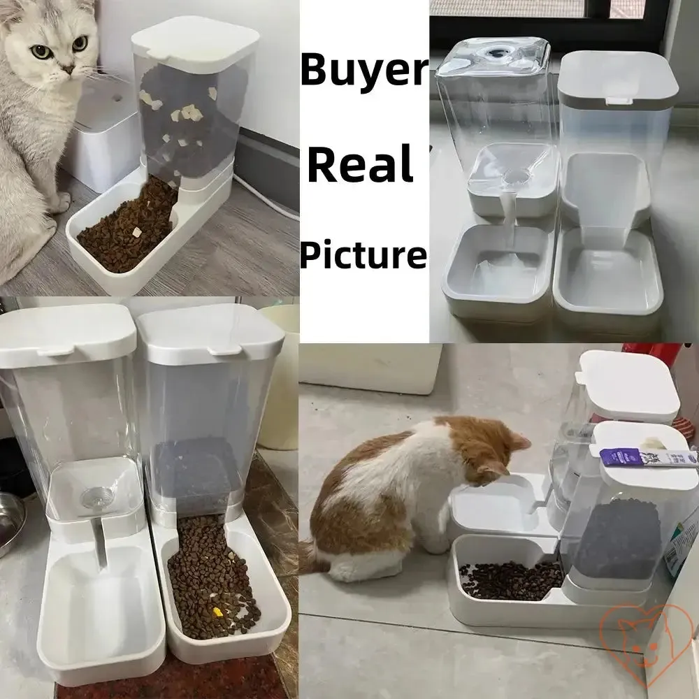 Automatic Cat Feeder & Water Dispenser - Gravity Design