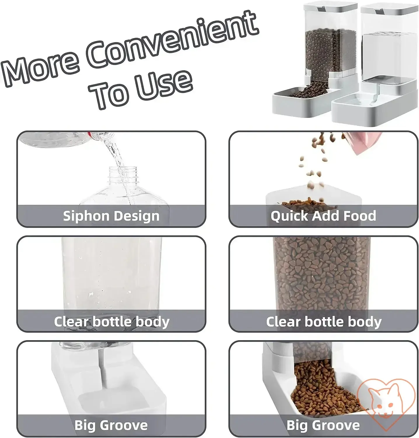 Automatic Cat Feeder & Water Dispenser - Gravity Design