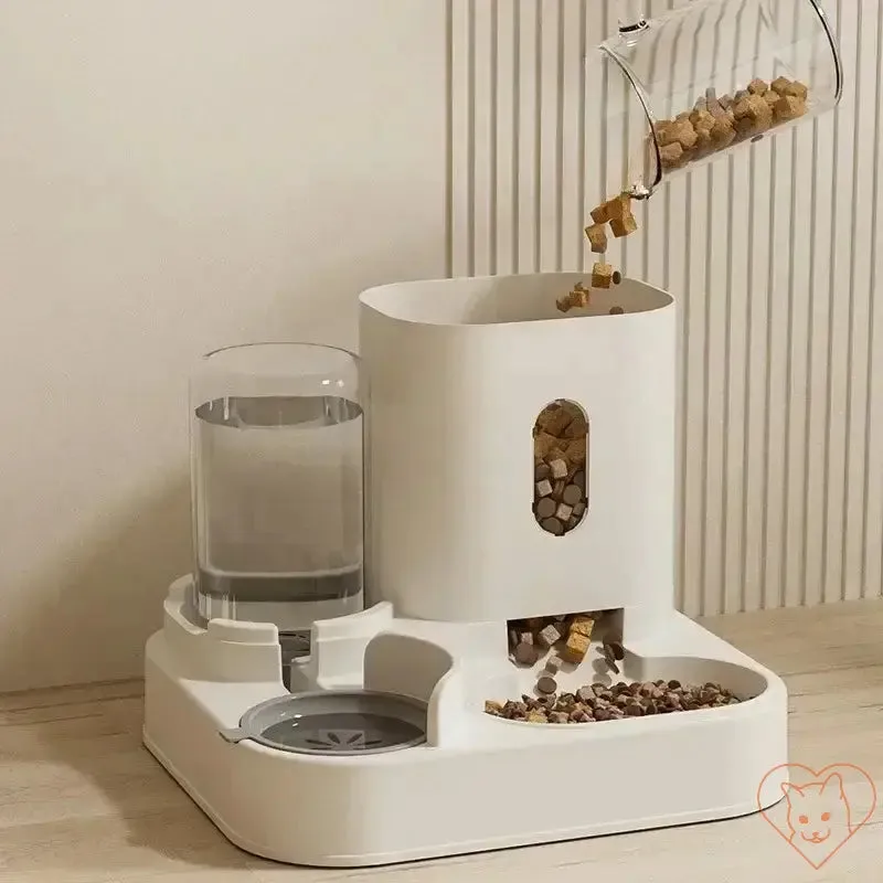 Automatic Feeder & Water Fountain – Raised Stand Dish Bowl for Cats