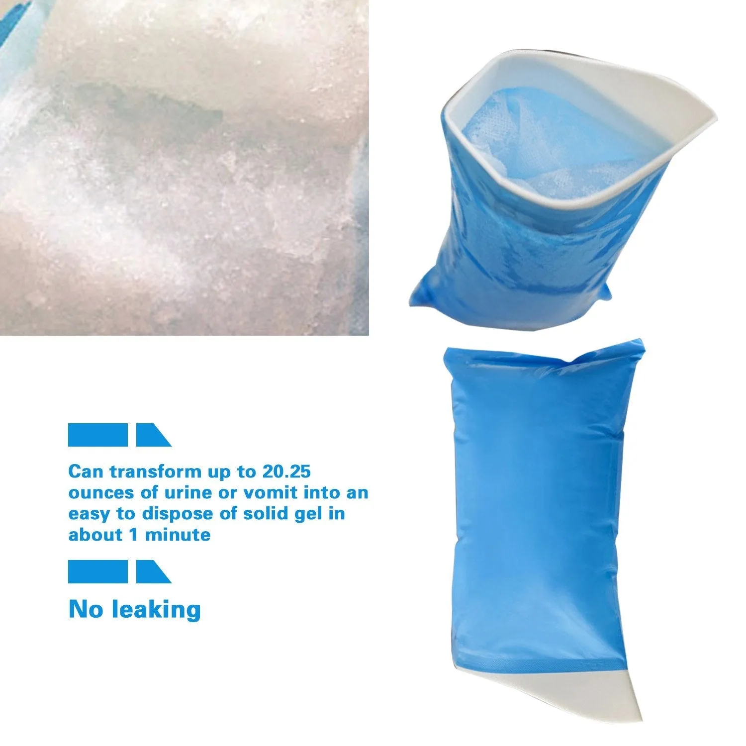 AWOKEN Disposable Urine Bags, Portable Pee Bags for Camping Travel Urinal Toilet Traffic Jam Emergency Urine, Car Sick Bags for Adults, 10pcs