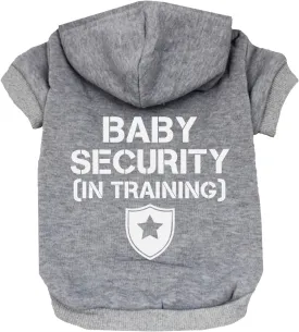 Baby Security in Training Pullover Fleece Lined Dog Hoodie with Leash Hole Sweatshirt (Grey)