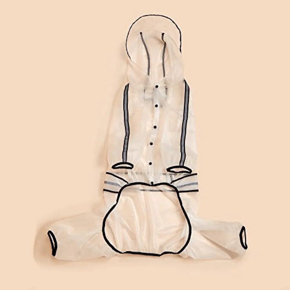 Barkbutler x Fofos Four Leg Black Raincoat for Dogs (Button Up Style)