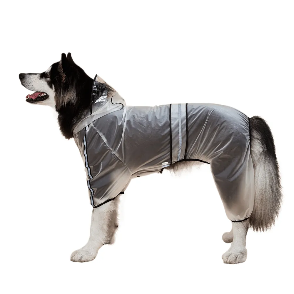 Barkbutler x Fofos Four Leg Black Raincoat for Dogs (Button Up Style)