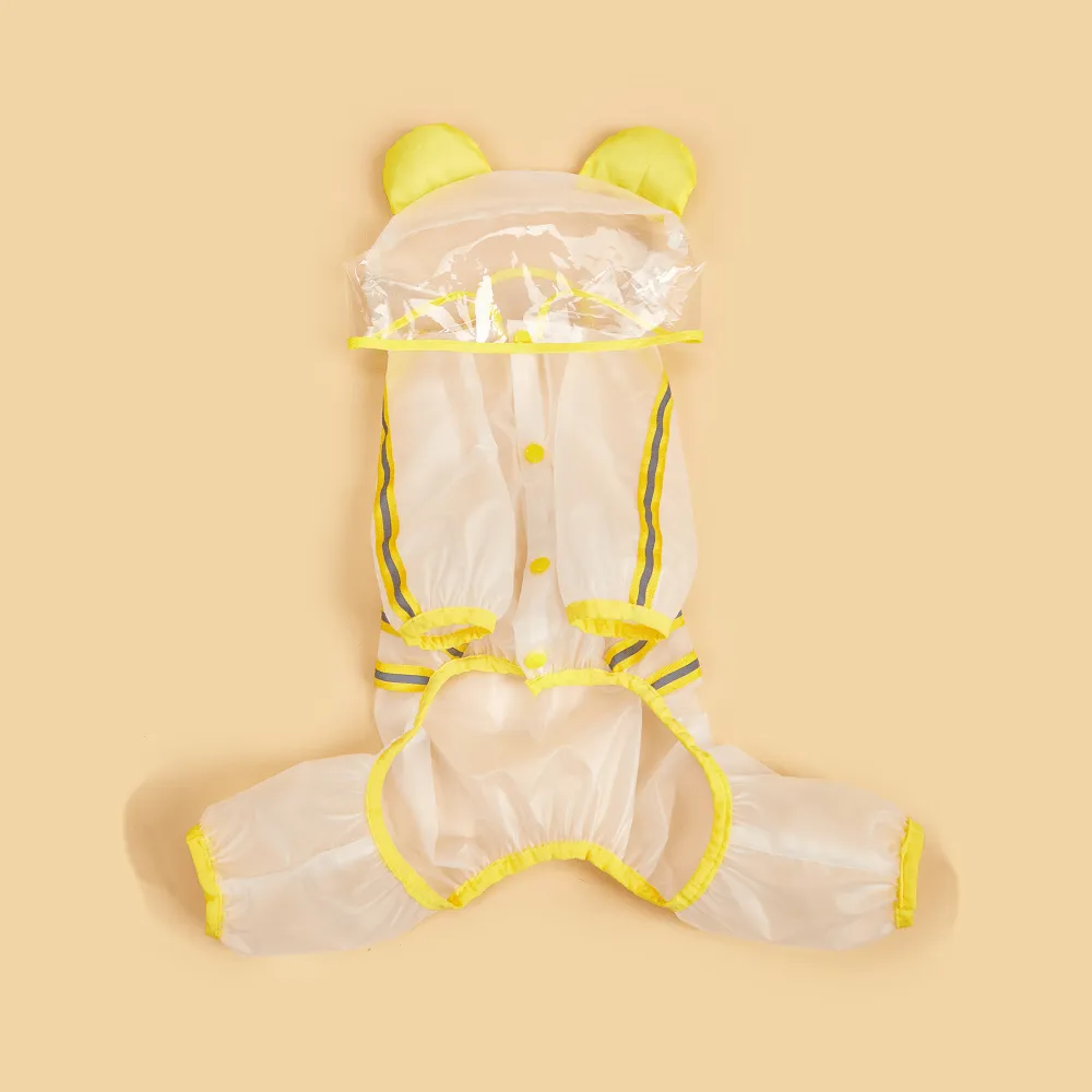 Barkbutler x Fofos Four Leg Yellow Raincoat for Dogs (Button Up Style)