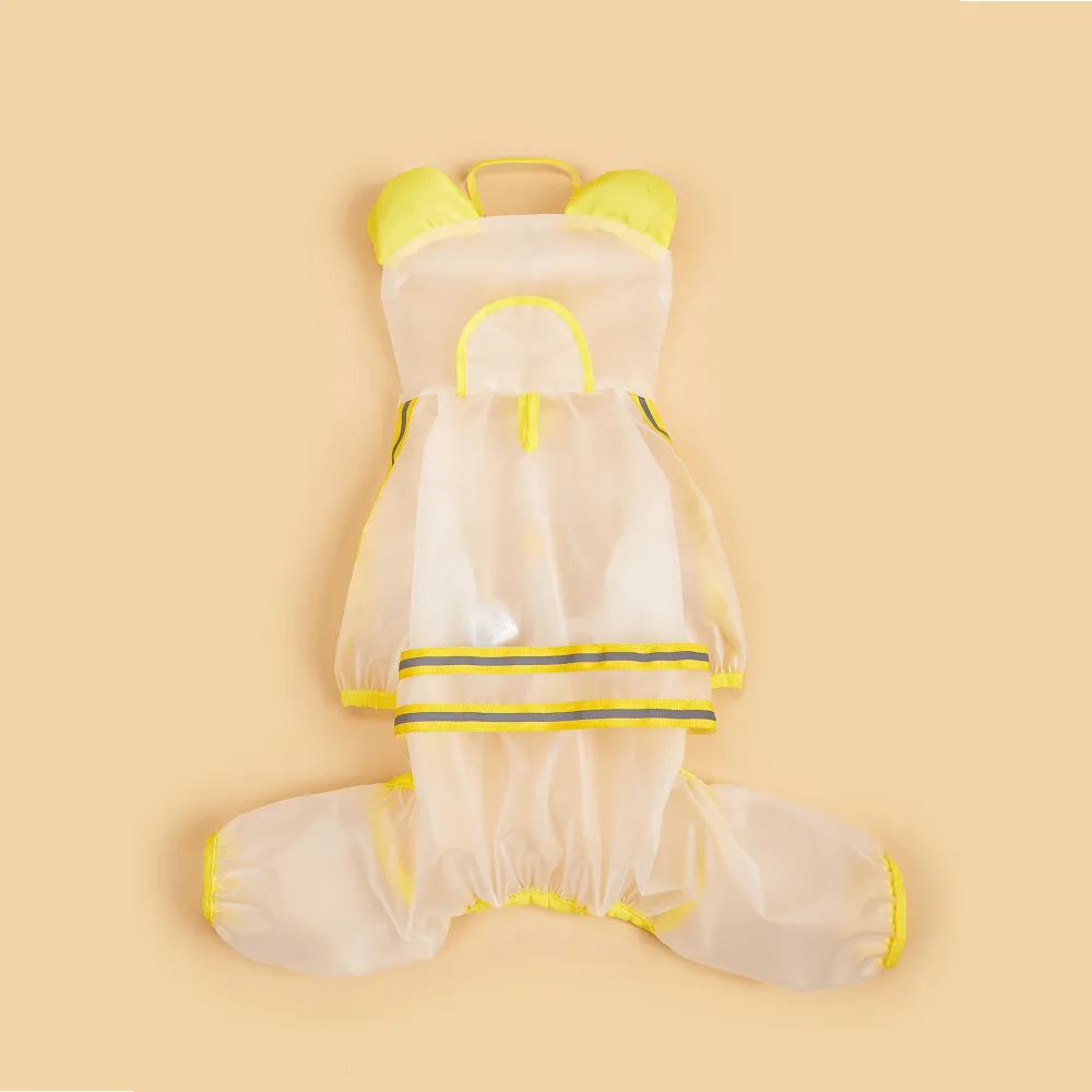 Barkbutler x Fofos Four Leg Yellow Raincoat for Dogs (Button Up Style)