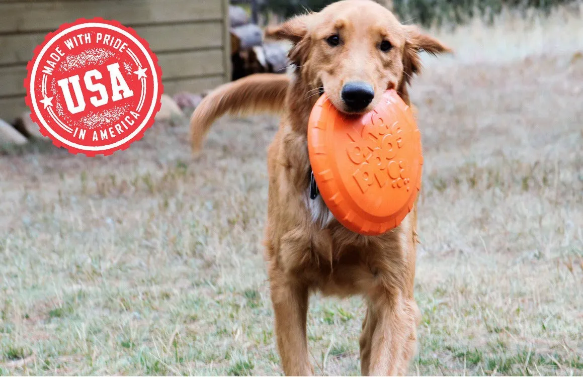 Bottle Top Flyer Durable Rubber Retrieving Frisbee - Orange From SodaPup