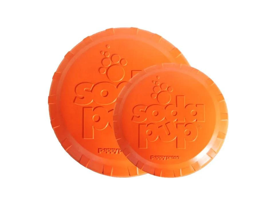 Bottle Top Flyer Durable Rubber Retrieving Frisbee - Orange From SodaPup