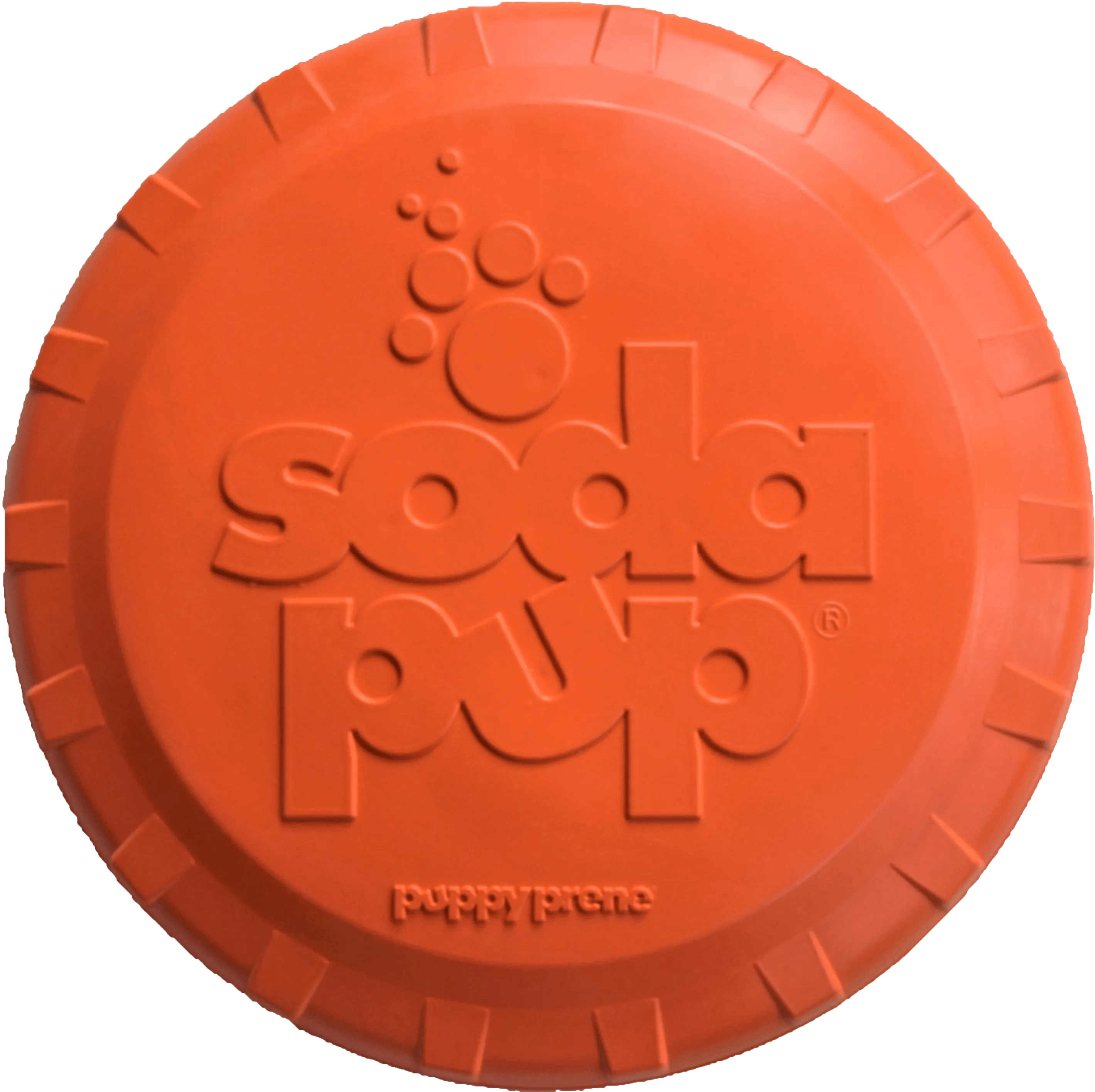 Bottle Top Flyer Durable Rubber Retrieving Frisbee - Orange From SodaPup