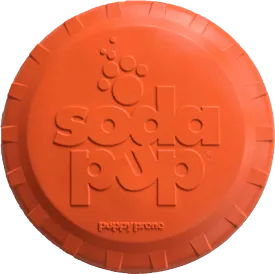 Bottle Top Flyer Durable Rubber Retrieving Frisbee - Orange From SodaPup