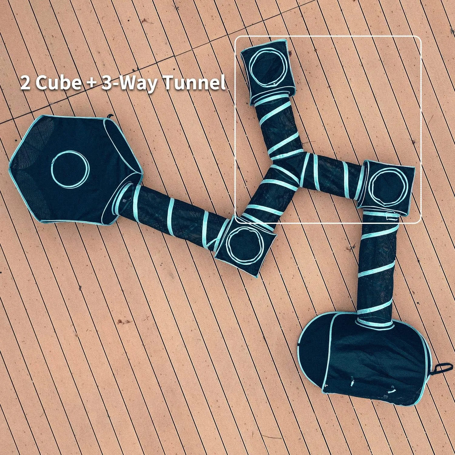 Cat Furniture Tent for Indoor and Outdoor Playpen Portable Cat Tunnels, Outdoor Kennel (2 Cube   3-Way Tunnel)