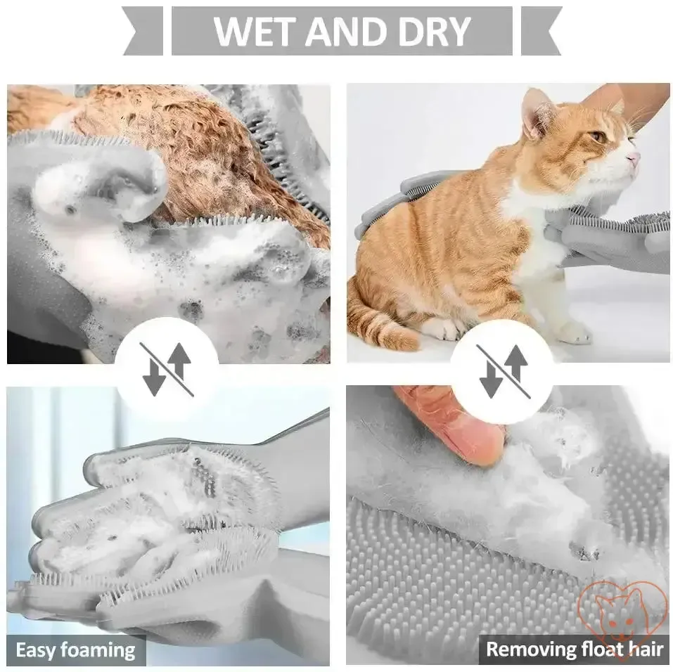 Cat Grooming Gloves – Gentle Cleaning & De-shedding