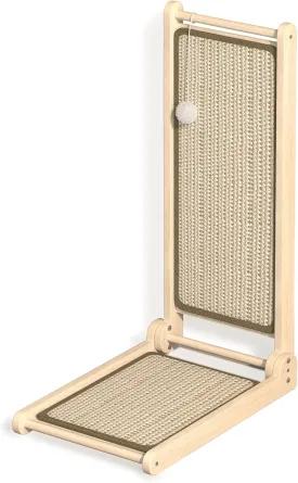 Cat Scratcher, 24-Inch L Shaped Cat Scratcher, Foldable Cat Scratching Board, Sisal Cat Scratcher with Ball Toy for Indoor Cats, Protecting Furniture Cat Scratching Pad, Floor Mounted Cat Scratcher