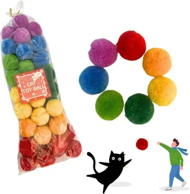 Cat Toys Soft Crinkle Sparkle Balls Pom Pom Cat Balls (Color Yarn)