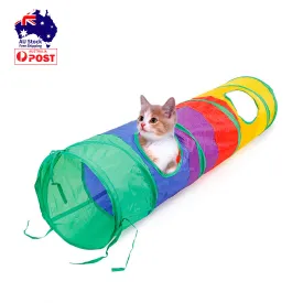 Cat Tunnel Collapsible Kitten Tube Play Toy Foldable Exercise Peek Hole Dog Toys