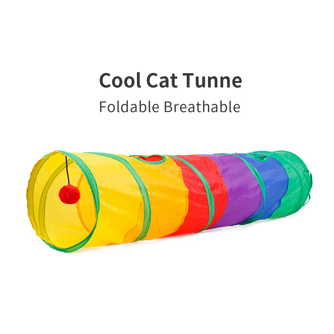 Cat Tunnel Collapsible Kitten Tube Play Toy Foldable Exercise Peek Hole Dog Toys