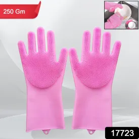 Dishwashing Gloves with Scrubber, 1 Pair