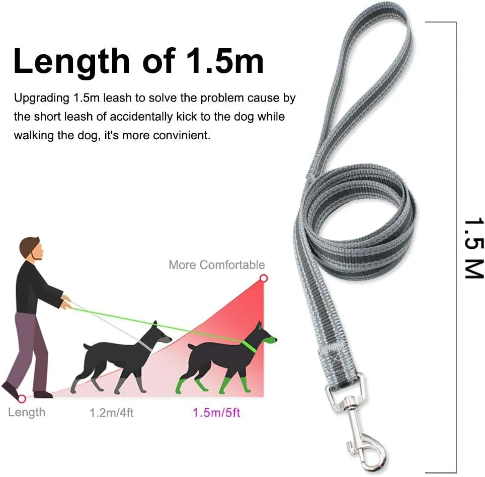 Dog and Cat Universal Harness with Leash - Cat Harness Escape Proof - Adjustable Reflective Step in Dog Harness for Small Dogs Medium Dogs - Soft Mesh Comfort Fit No Pull No Choke, Grey, L