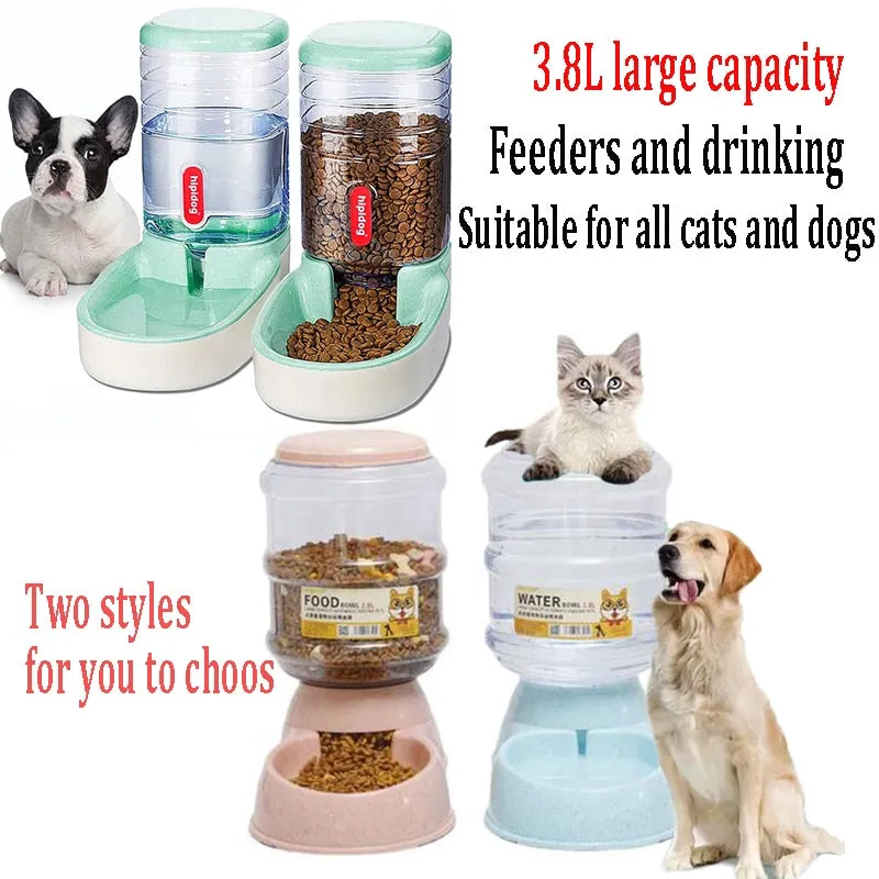 Dog Bowl Food Container Automatic Feeder & Water Dispenser