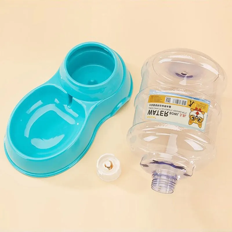 Dog Bowl Food Container Automatic Feeder & Water Dispenser