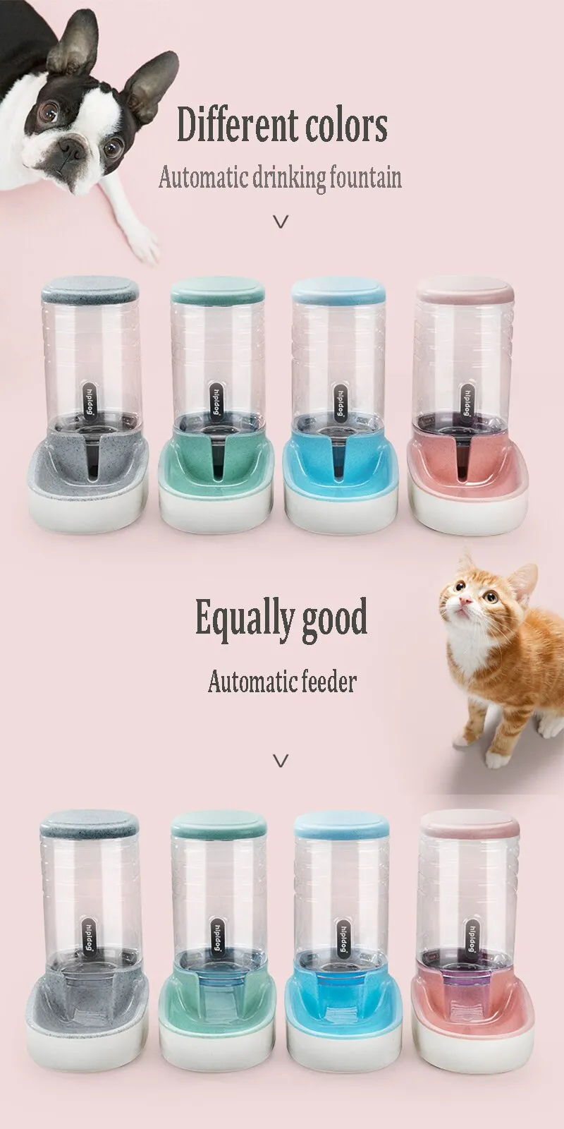 Dog Bowl Food Container Automatic Feeder & Water Dispenser