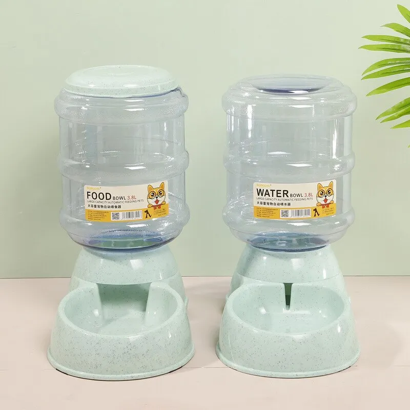 Dog Bowl Food Container Automatic Feeder & Water Dispenser