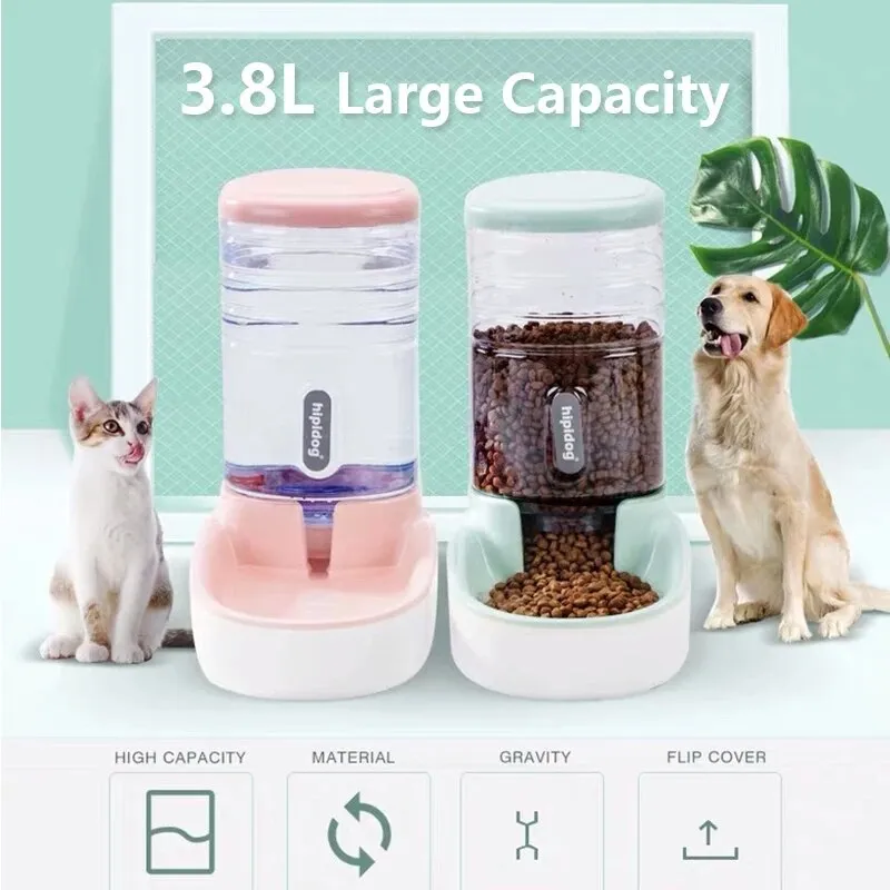 Dog Bowl Food Container Automatic Feeder & Water Dispenser