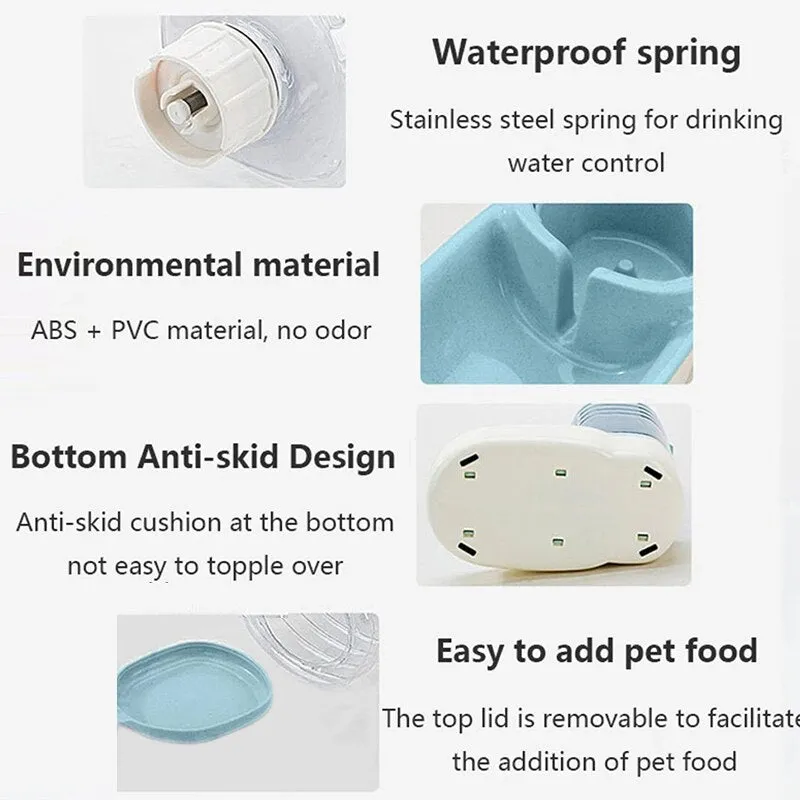 Dog Bowl Food Container Automatic Feeder & Water Dispenser