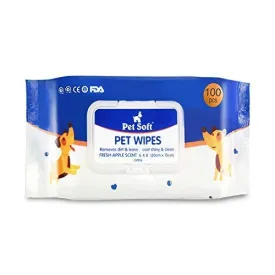 Dog Pet Wipes Extra Moist & Thick Grooming Wipes 100 Pcs Deodorizing and Hypoallergenic Fresh Wipes for Dogs & Cats