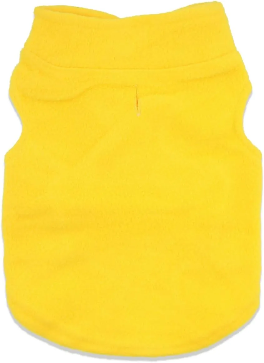 DroolingDog Cat Sweater Fleece Vest Lightweight Cat Clothes for Small Cats Only, Medium, Yellow