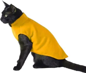 DroolingDog Cat Sweater Fleece Vest Lightweight Cat Clothes for Small Cats Only, Medium, Yellow