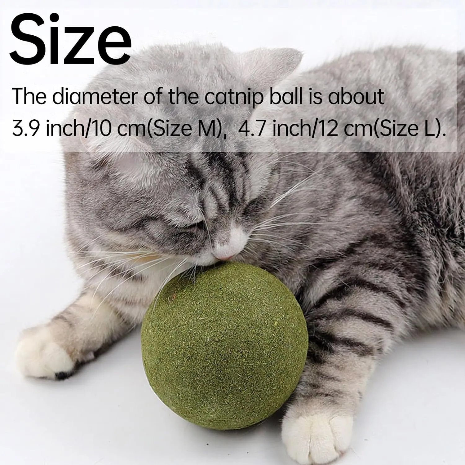 Giant Cat Catnip Ball for Cats, 3.9 Inches Huge Catnip Toy | Indoor Cat Licking Chewing Toy Ball Game