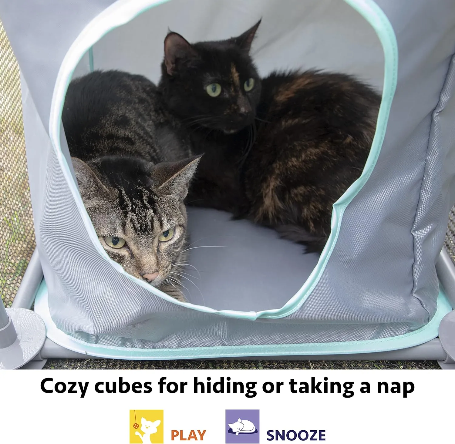 Kitty City Outdoor Catio Furniture and Play Kits for Cats, Outdoor Mega Kit