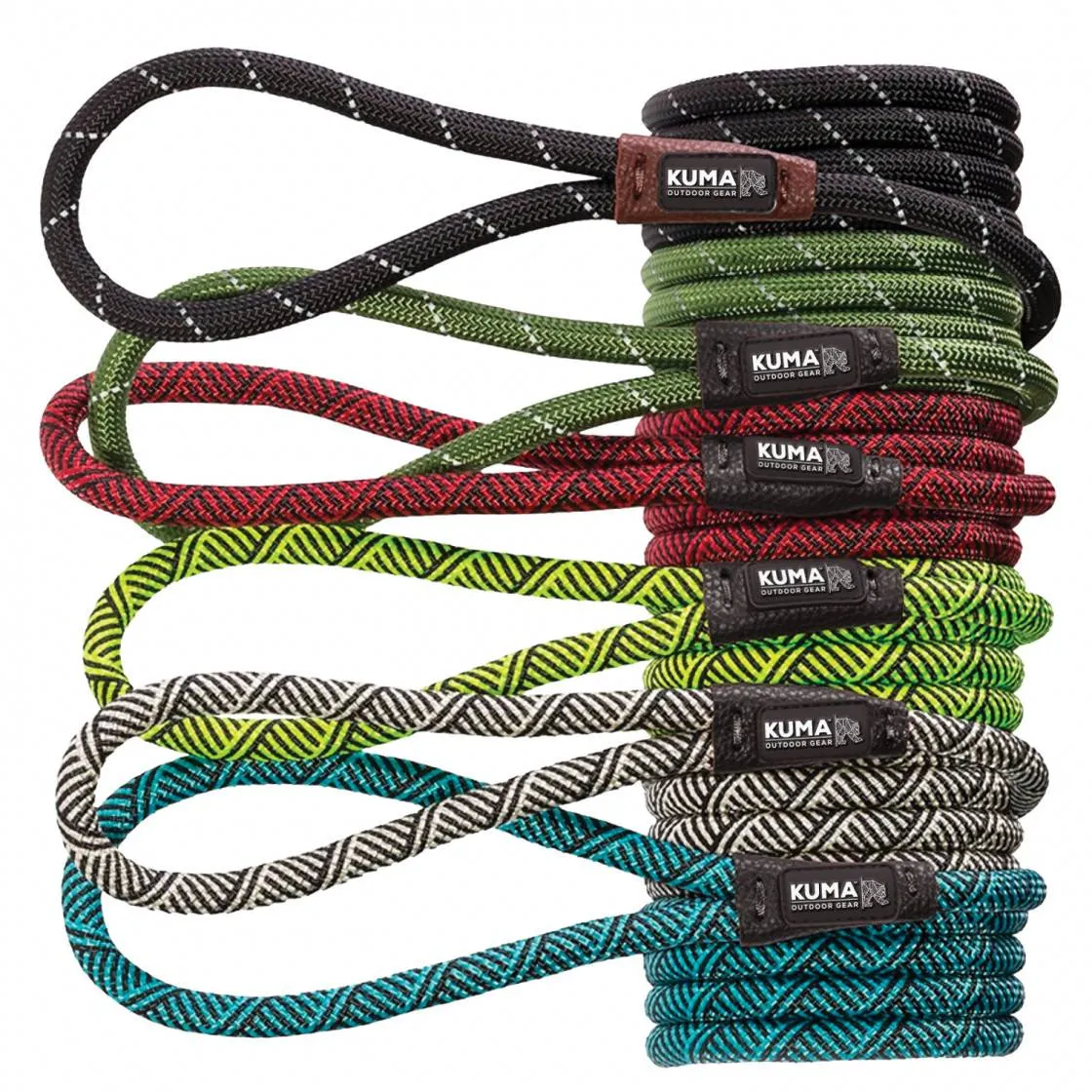 Kuma 3-in-1 Dog Leash with Waste Bag Dispenser & Collapsible Bowl - 5 ft Polyester Rope, Durable Metal Clip