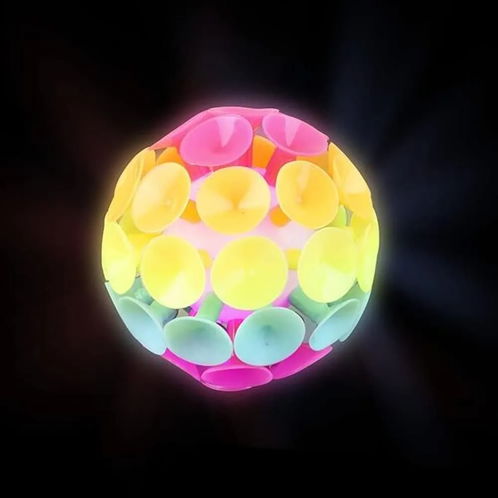 Light-Up Suction Cup Throwing Balls, Party Favors for Boys and Girls, 3" Inch Ball (76.2 mm)