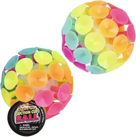 Light-Up Suction Cup Throwing Balls, Party Favors for Boys and Girls, 3" Inch Ball (76.2 mm)