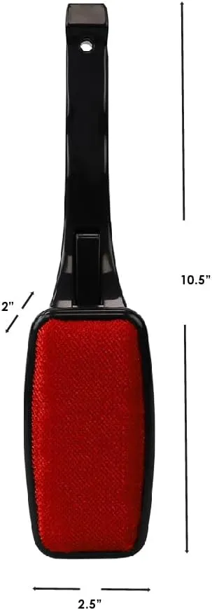 Lint Remover for Pet Hair by Home Basics: Swiveling Lint Brushes for Clothes and Furniture | Plastic Garment Brush (Red)