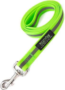 Mighty Paw Waterproof Dog Leash - Smell-Proof Pet Lead Against Dog Foot Smell - Ideal Nylon Reflective Leash for Swimming - Camping - Hiking - Reflective Safety Stripe - 6 Foot - Green