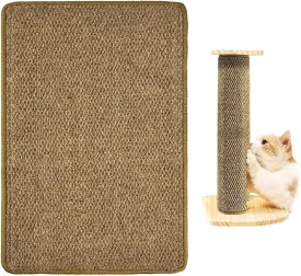Natural Sisal Cat Nail File & Scratcher, Cat Scratch Pad Wrapped Around Scratcher Post or Cat Tower, Cat Scratching Post Repair Mat for Furniture & Scratch Board (23.6*15.6 Inch)